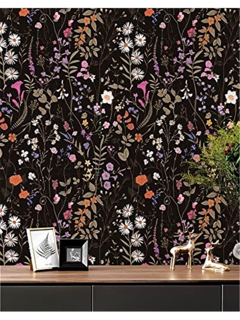 Floral Wallpaper Peel and Stick, Self Adhesive Wallpaper for Home Bedroom